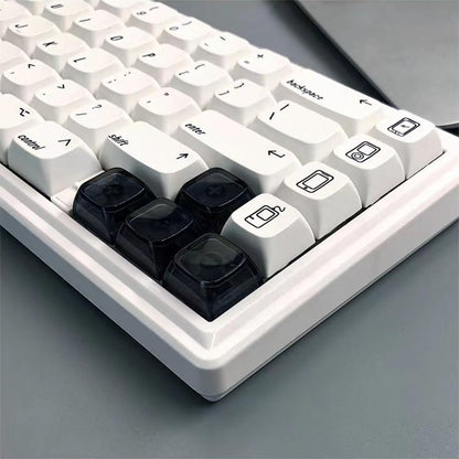 Elacgap Blank Crystal Transparent Black Keycaps PC Material 1U XDA Profile Keycap for MX switches Mechanical Keyboard Backlit (XDA Transparent Black, 20pcs)