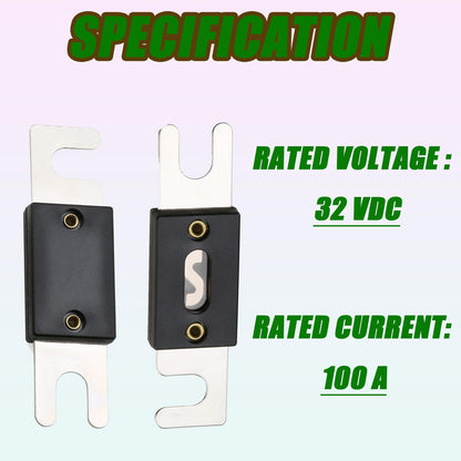 SIGANDG 100 Amp Nickel Plated ANL Fuses for car Audio and Video System(5 Pack)