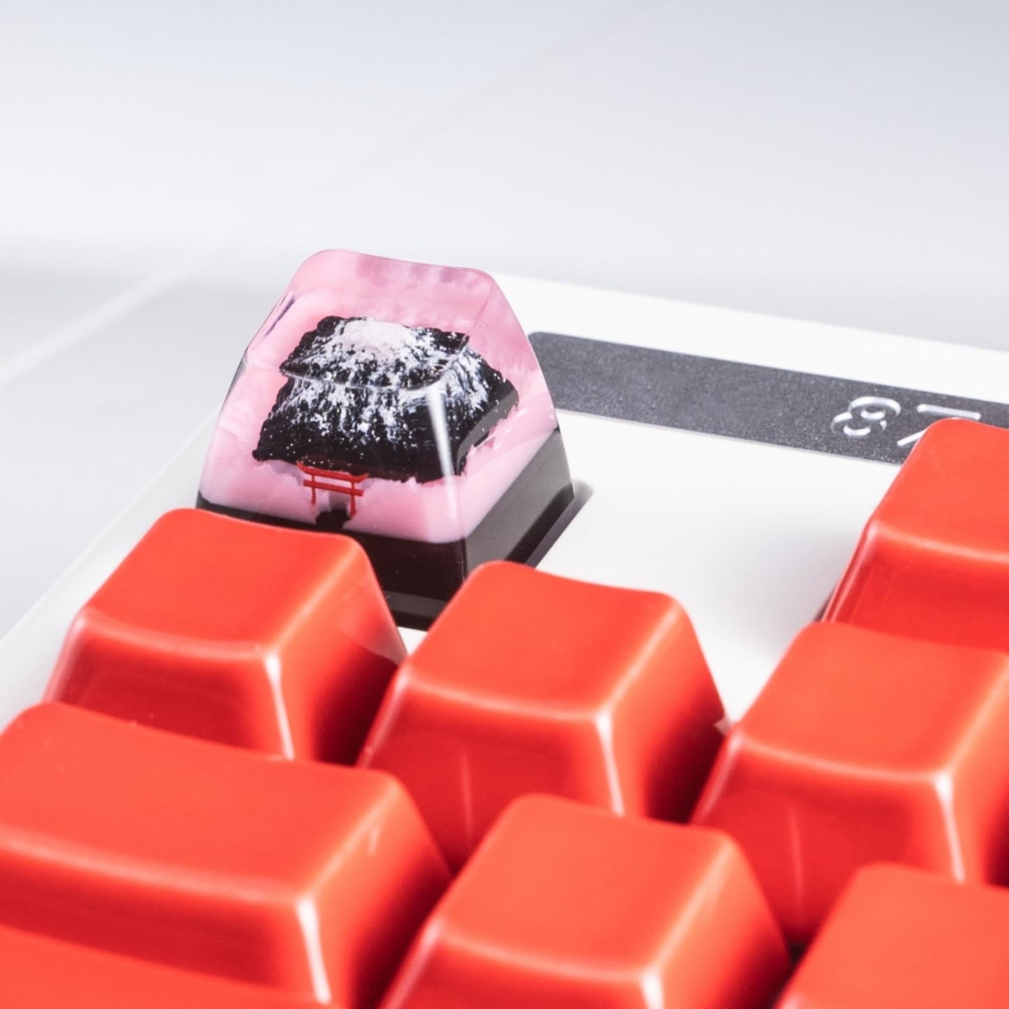 ULTRAEQUIP Artisan Keycap, Mount Fuji Sakura Mountain Custom Keycaps Esc Resin Handmade Keycaps fit MX Swith for Mechanical Keyboard