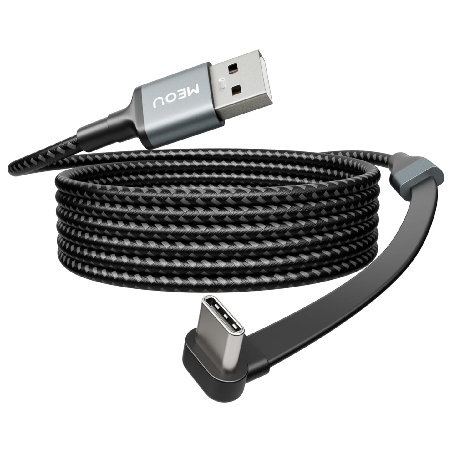 USB A to USB C Cable 6ft, 60W USB to USB C Fast Charging Cable, Right Angle USB C Cord Nylon Braided for iPhone 16/15, iPad Pro, Samsung Galaxy S21/S22/S23/S24, Note 20 10, Pixel 8, Nintendo etc.