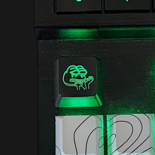 The Celly Plug Meme Frog Backlit Keycap Set - Custom kecaps for Cherry MX Mechanical Keyboard, SA Profile, R4 Keycaps, Translucent Backlight, PC Gaming Gifts, Personalized Keycap (Frog/Escape Key)