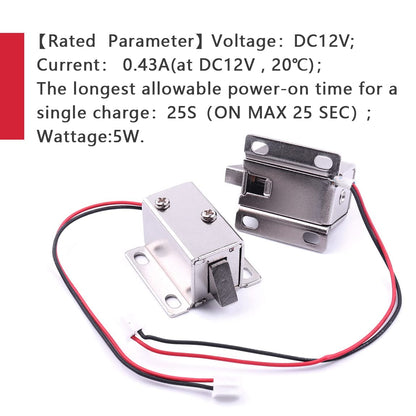 ATOPLEE Electromagnetic Solenoid Lock,4pcs Mini DC 12V 0.43A Door Drawer Tongue Down Slim Design Assembly Magnetic Lock for Cabinet Door Drawer,27X29X18mm