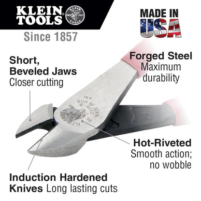 Klein Tools 80020 Plier Set, Made in USA, Lineman's Pliers, Diagonal Cutters, and Needle Nose Pliers, Induction Hardened Knives, 3-Piece