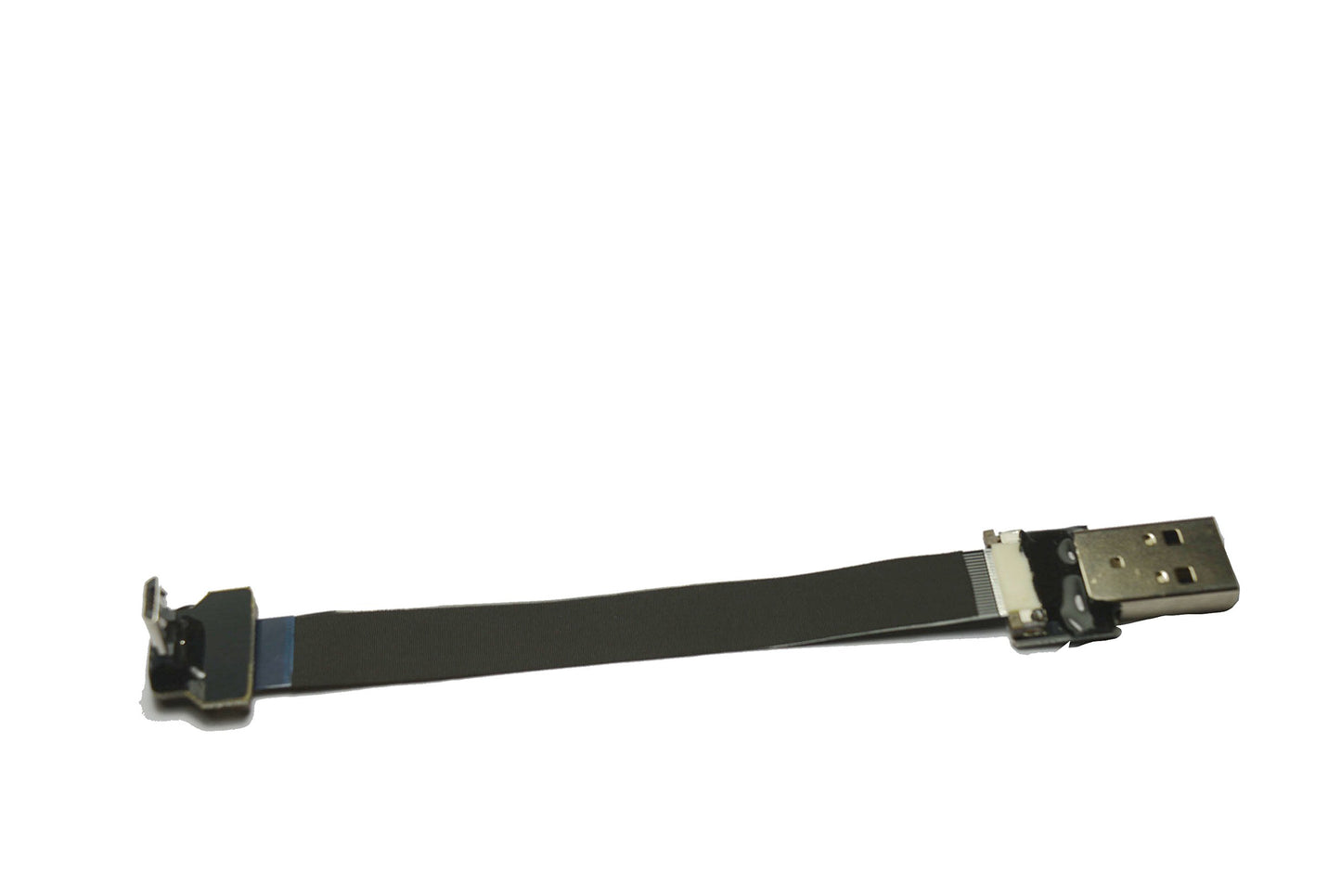 Permanent Short FPV Flat Slim Thin Ribbon FPC Cable Micro USB 90 Degree to Standard USB A for sync and Charging (5CM)