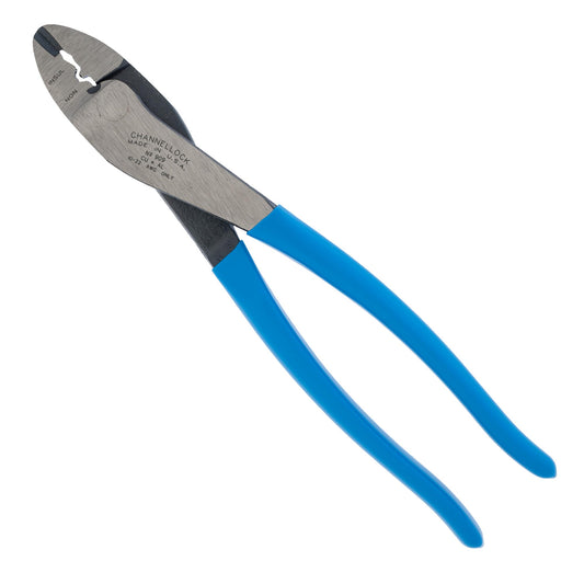 Channellock 909 9.5-Inch Wire Crimping Tool | Electrician's Terminal Crimp Pliers with Cutter are Designed for Insulated and Non-Insulated Connections