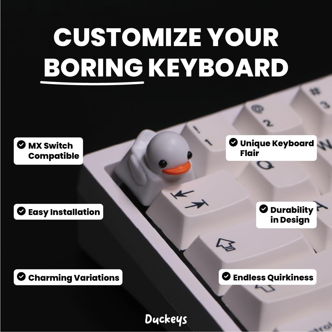 Duckeys Duck Keycap - ABS PVC Keycap Replacement, for MX Mechanical Keyboards, OEM Profile, Custom ESC Key Replacement - Black