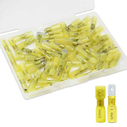 MENTBERY 80 PCS Spade Connectors, Heat Shrink Spade Terminals 12-10 AWG, Wire Connectors Female and Male