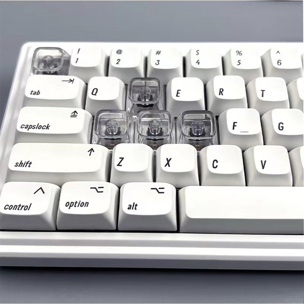 Elacgap Blank Crystal Transparent Keycaps PC Material 1U XDA Profile Keycap for MX switches Mechanical Keyboard Backlit (XDA Transparent, 20pcs)