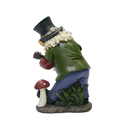 Nature's Mark Rock n Roll Gnome in a Band Playing Guitar Resin Statue Figurine Home Garden Decorative Accent Décor (9" H)