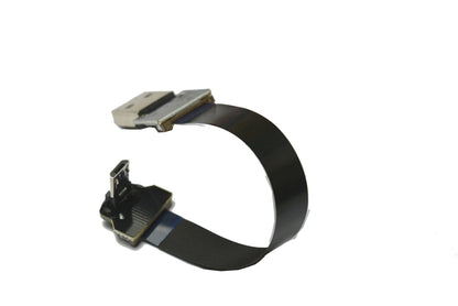 Permanent Short FFC Micro USB FPV Flat Slim Thin Ribbon FPC Cable Micro USB 90 Degree to Standard USB A for sync and Charging Black(10CM)