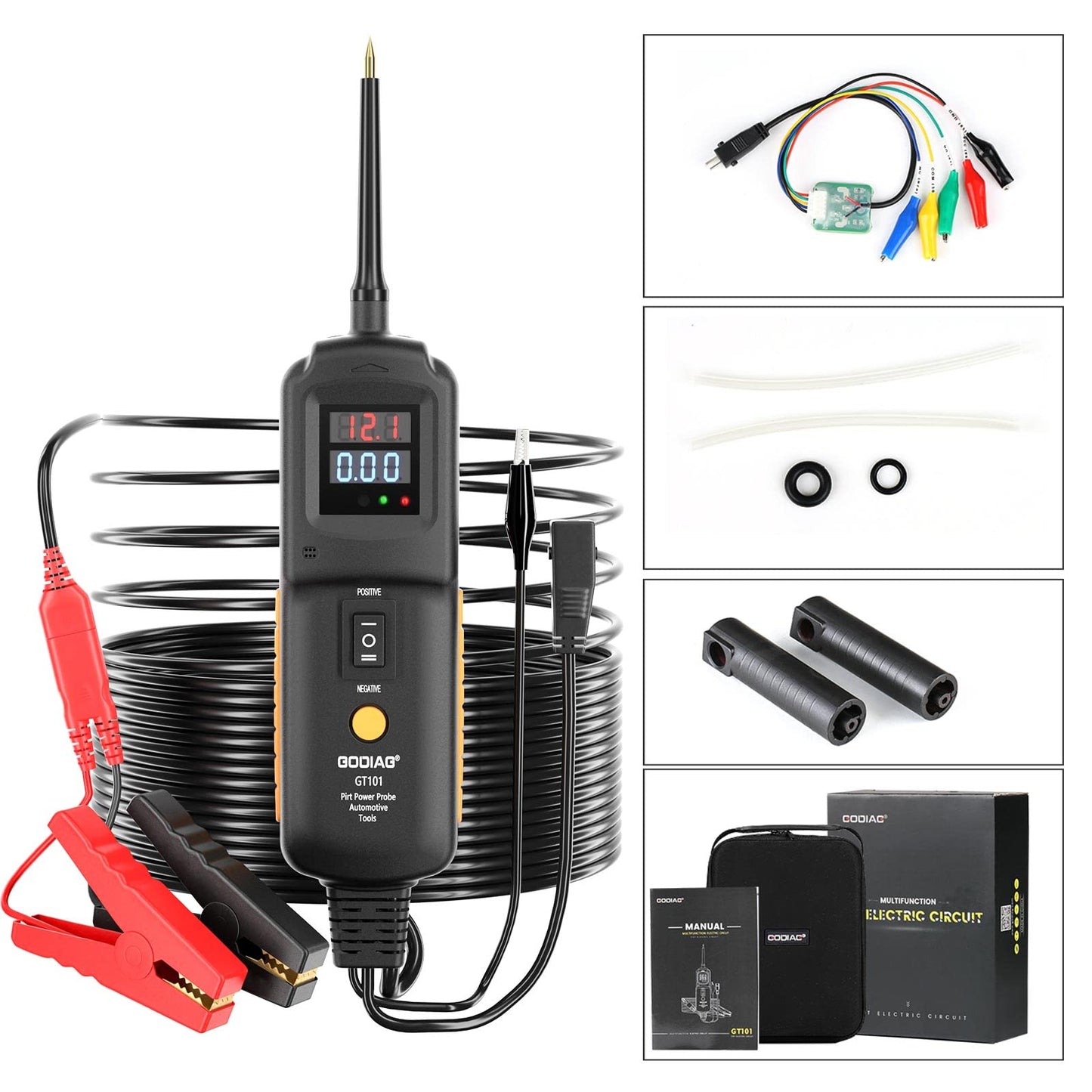 Multifunctional Power Circuit Probe Tester DC Voltage 12V to 40V, 20FT Extension Wire, Grounding Testing, Component Activation, Short Circuit Positioning, Continuity Testing