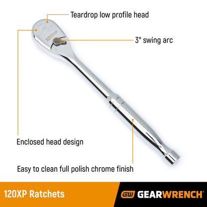 GEARWRENCH 51 Pc. 1/4 Inch Drive 6 Pt. 120XP Mechanics Tool Set, Standard & Deep, SAE/Metric - 80300P