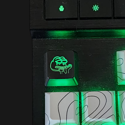 The Celly Plug Meme Frog Backlit Keycap Set - Custom kecaps for Cherry MX Mechanical Keyboard, SA Profile, R4 Keycaps, Translucent Backlight, PC Gaming Gifts, Personalized Keycap (Frog/Escape Key)