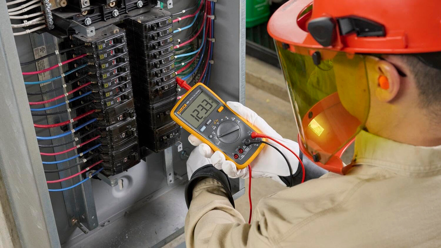Fluke 15B+ Digital Multimeter, for Electrical Applications, Measures AC/DC Voltage and Current Measurements up to 1000V and 10A, Along with Resistance, Continuity, Diode, and Capacitance Capabilities