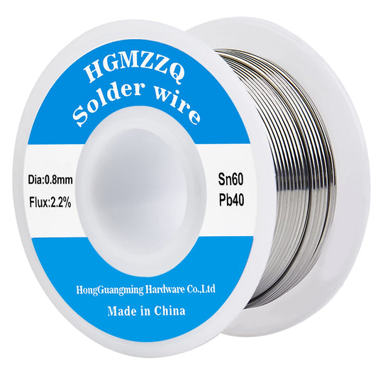 HGMZZQ 60/40 Tin Lead Solder Wire with Rosin core for Electrical Soldering 0.031 inch(0.8mm-50g)