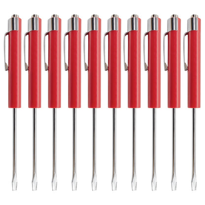 (10) TEN for Snap on Pocket Screwdriver, Flat Tip Screwdrivers, RED ~ Magnetic .NEW. R86855