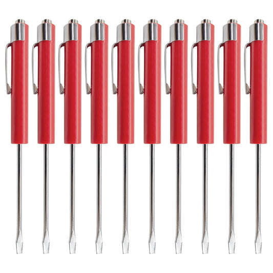 (10) TEN for Snap on Pocket Screwdriver, Flat Tip Screwdrivers, RED ~ Magnetic .NEW. R86855