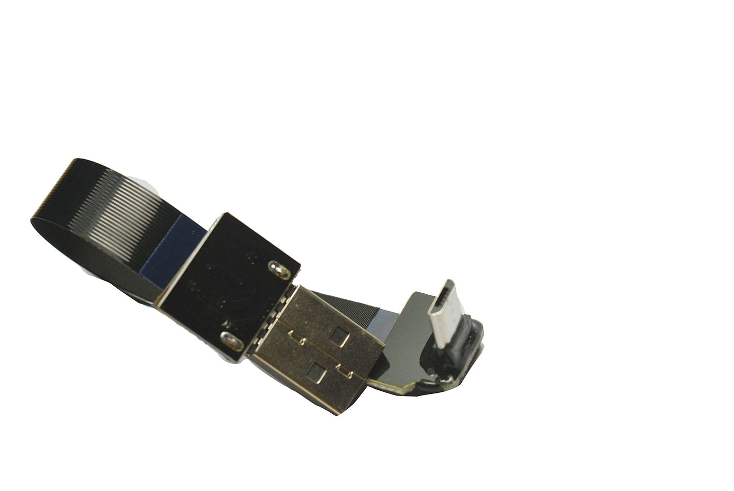 Permanent Short FFC Micro USB FPV Flat Slim Thin Ribbon FPC Cable Micro USB 90 Degree to Standard USB A for sync and Charging Black(10CM)