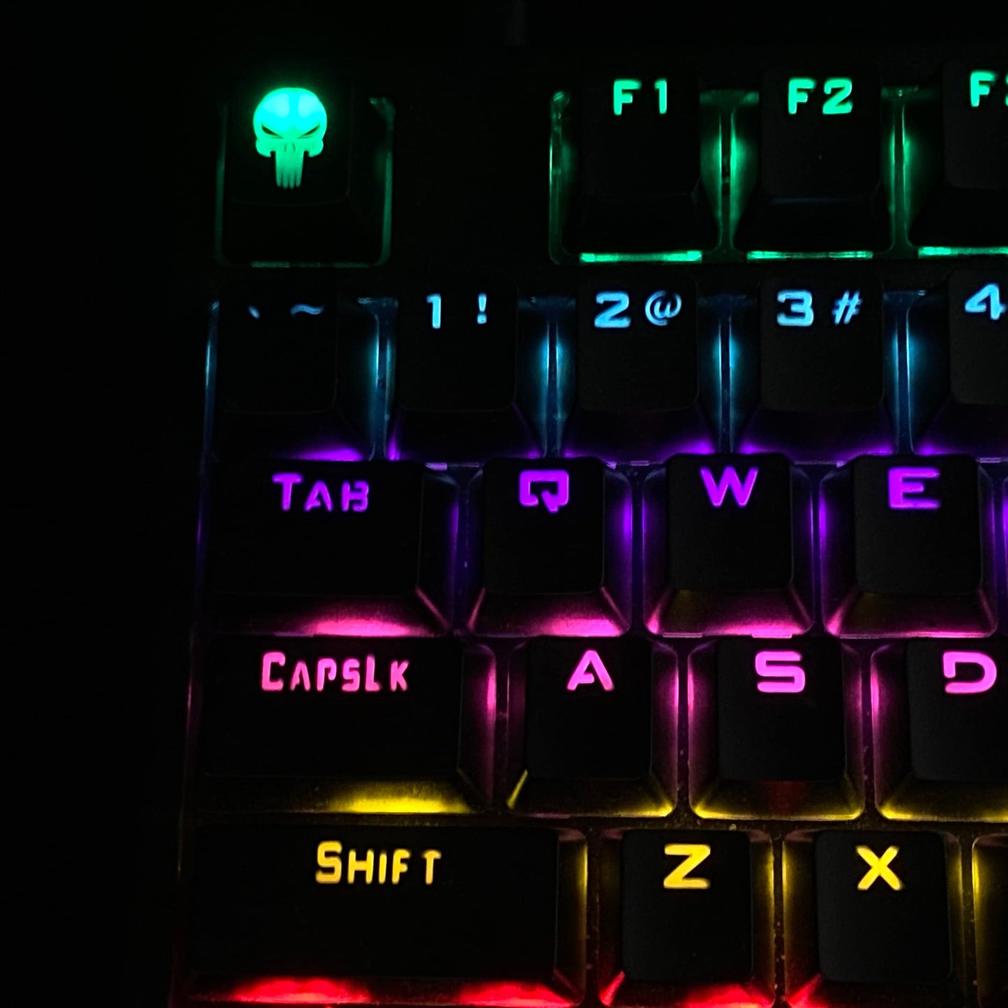 BTXETUEL Skull Backlit Artisan Keycaps for Cherry MX Mechanical Keyboard, SA Profile, ABS Translucent Backlight (Skull 2)