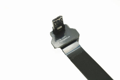 Black Flexible FPV Flat Slim Thin Ribbon FPC Cable Micro USB 90 degree to standard USB A for sync and charging (80CM)