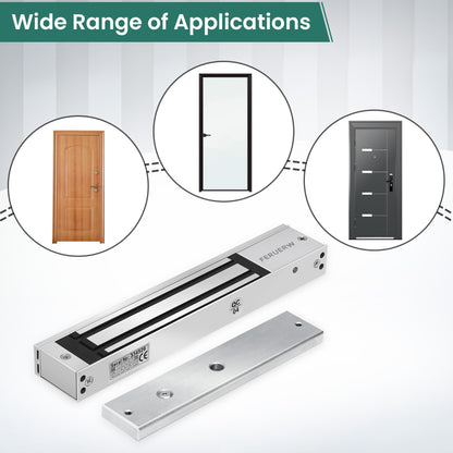 FERUERW 600LBs/280KG Electric Magnetic Lock, Electromagnetic Door Lock Holding Force for Access Control, OutSwinging Door Access Control System, Single Door 12V