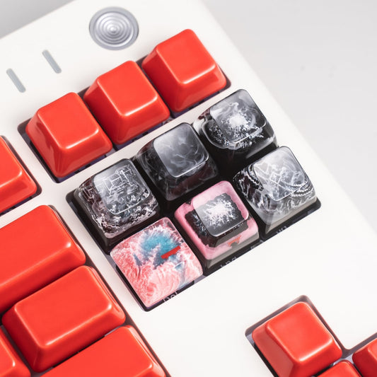 REDQIN Artisan Keycaps - Himalayan Mountain Resin keycap Escape Artisan Keycap Custom Keycap Handmade Keycaps for Mechanical Keyboards Key Cap FJ
