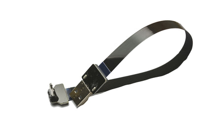 Permanent FFC USB Cable FPV Flat Slim Thin Ribbon FPC Cable Micro USB 90 Degree to Standard USB A for sync and Charging Black (20CM)