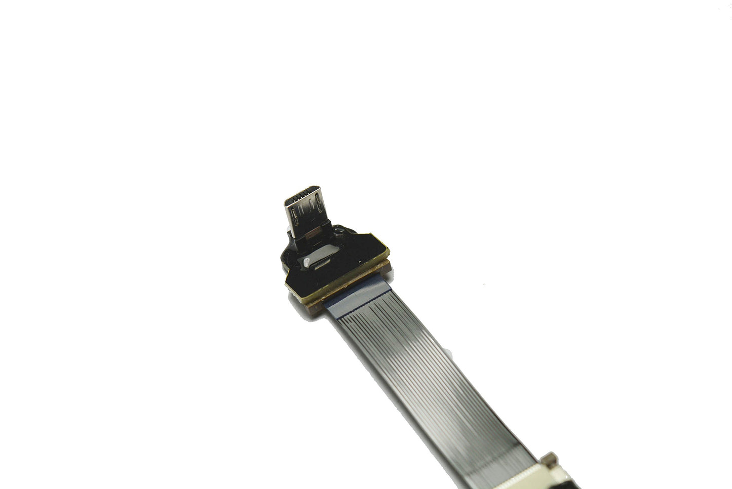 Permanent Short FPV Flat Slim Thin Ribbon FPC Cable Micro USB 90 Degree to Standard USB A for sync and Charging (5CM)