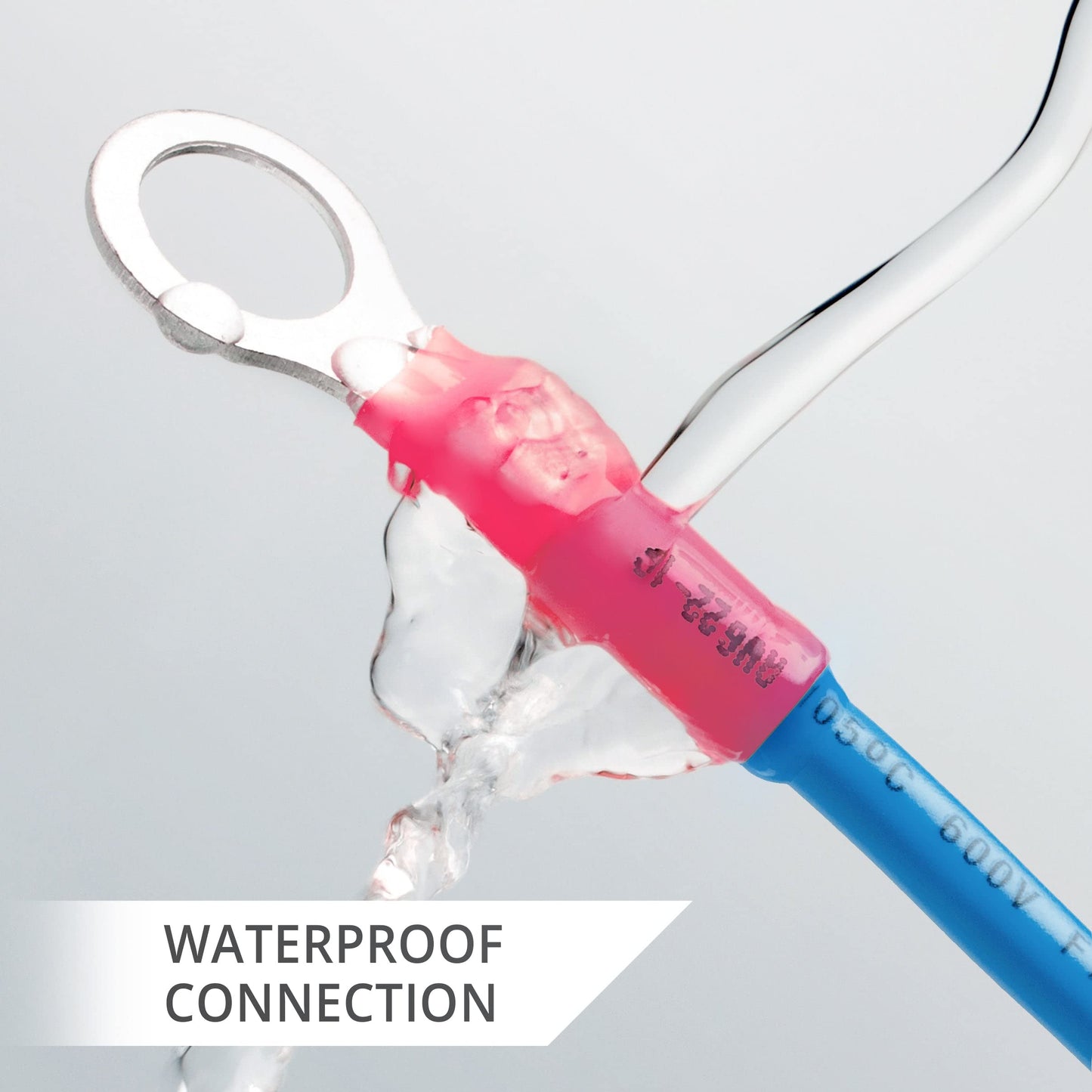 Wirefy 150 PCS Heat Shrink Ring Terminals 1/4" - a Resistant Ring Connectors - Eyelet Wire Connectors - Red 22-16 AWG