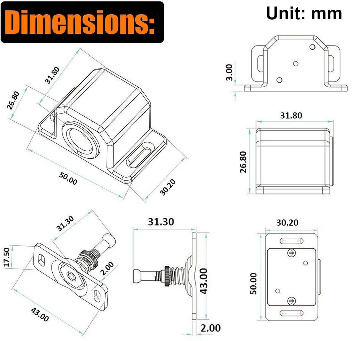MATEE DC12V Metal Fail Safe Mode Multifunctional Mini Electric Cabinet Lock for File Cabinet & Display Case
