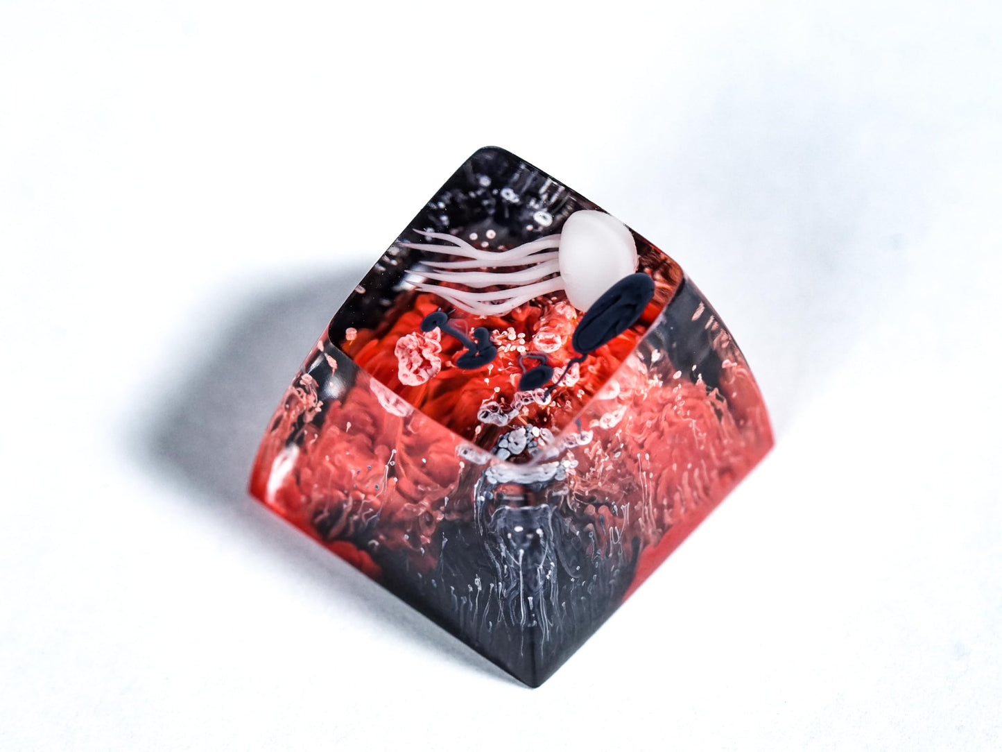 DATKEY Jellyfish Red & Black Artisan Ocean Keycaps - Cute & Aesthetic Custom Keycaps for Gaming Lovers