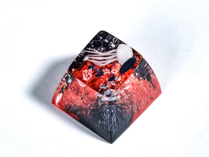 DATKEY Jellyfish Red & Black Artisan Ocean Keycaps - Cute & Aesthetic Custom Keycaps for Gaming Lovers