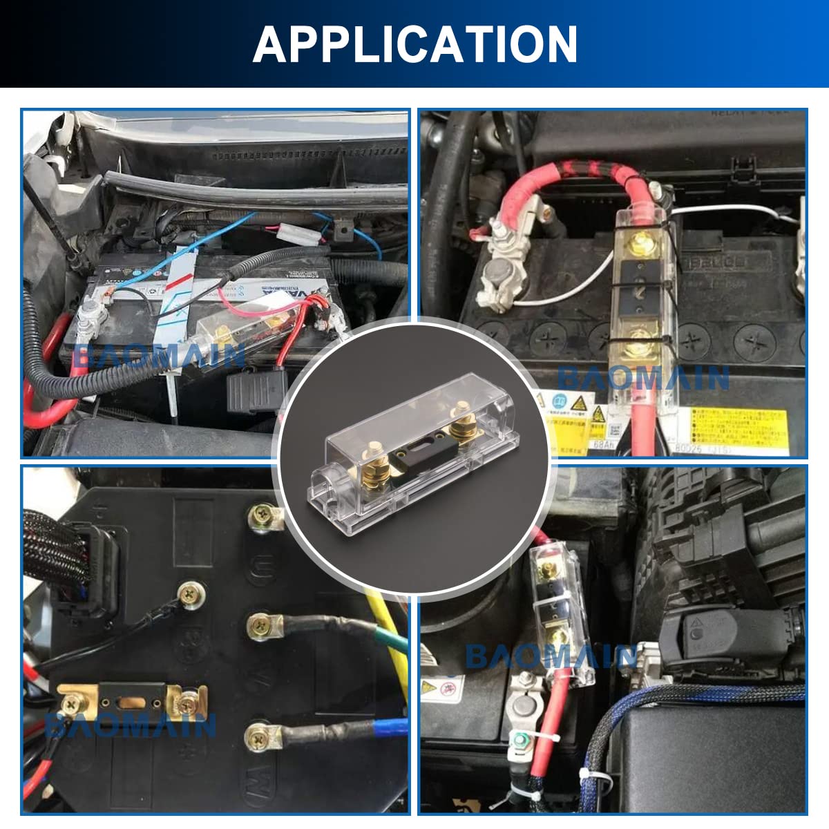 Baomain ANL Fuse Holder Kit with 180A Fuse – for Car Audio & 12V/24V Systems (180 Amp.)