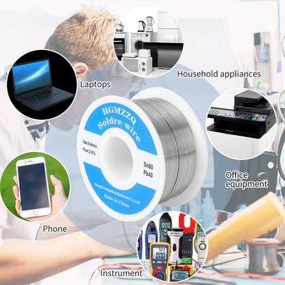 HGMZZQ 60/40 Tin Lead Solder Wire with Rosin for Electrical Soldering 0.031 inch-0.22lbs(0.8mm-100g)