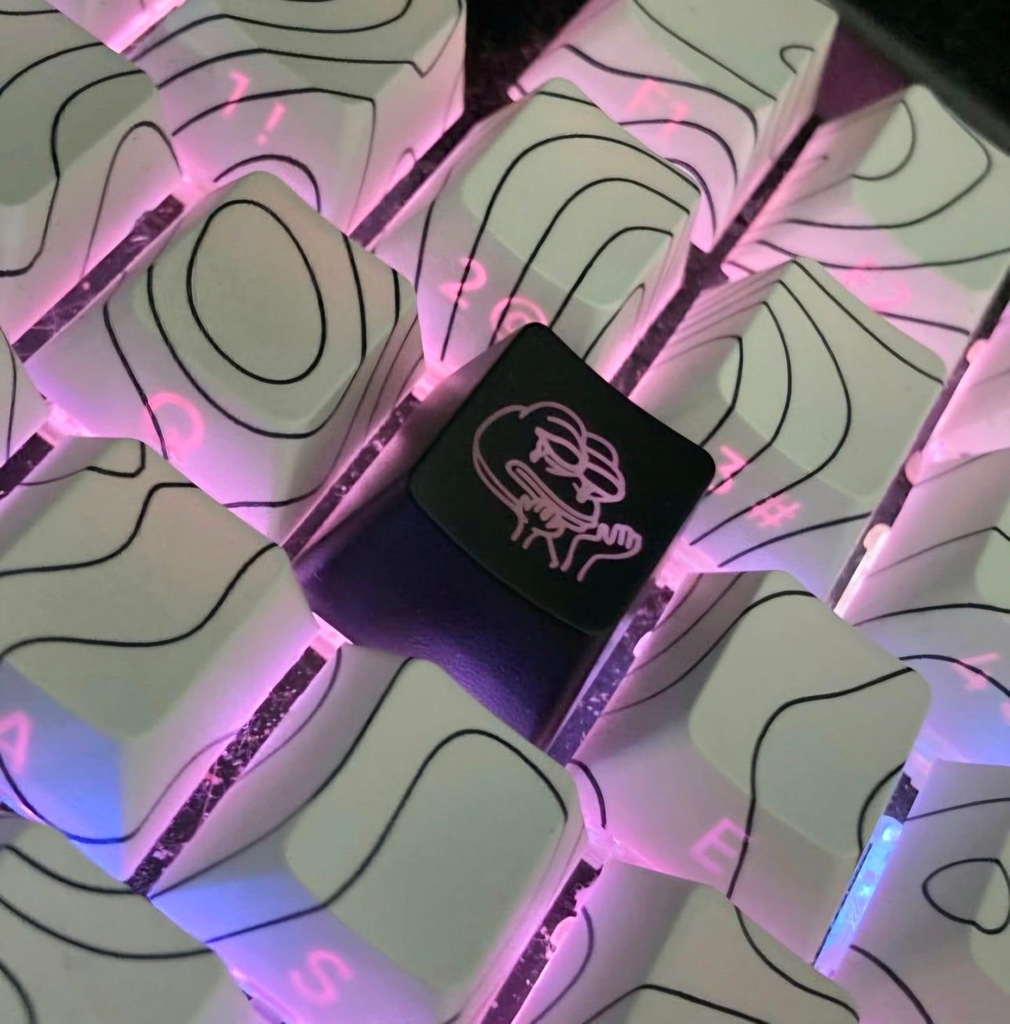 Smiley Backlit Keycap Set - Custom kecaps for Cherry MX Mechanical Keyboard, SA Profile, R4 Keycaps, Translucent Backlight, Artisan, Personalized Keycap (4pk - Arrow Keys) (Trooper/Escape Key)