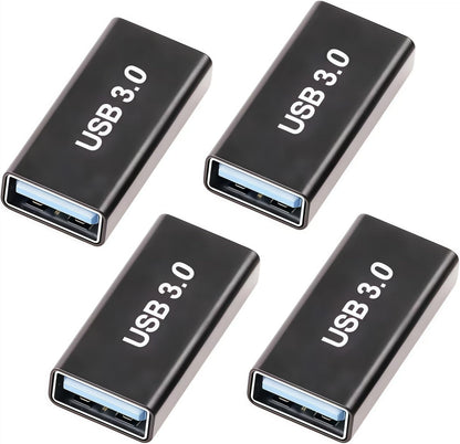 4Pack USB Female to USB Female Adapter for Connecting Two USB Male Ends Devices, Female to Female USB Adapter Extension Connector Compatible with MacBook Pro/Air, IPad Pro Google Pixel,Apple Etc.