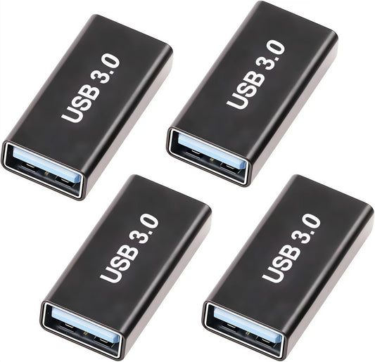 4Pack USB Female to USB Female Adapter for Connecting Two USB Male Ends Devices, Female to Female USB Adapter Extension Connector Compatible with MacBook Pro/Air, IPad Pro Google Pixel,Apple Etc.