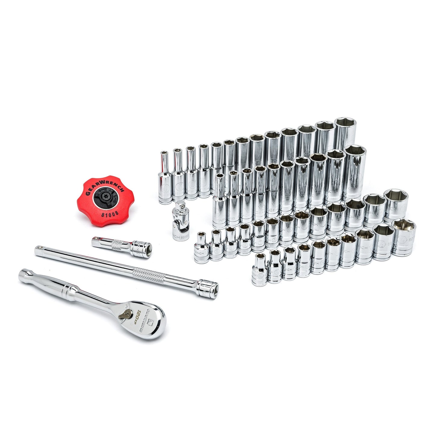 GEARWRENCH 51 Pc. 1/4 Inch Drive 6 Pt. 120XP Mechanics Tool Set, Standard & Deep, SAE/Metric - 80300P