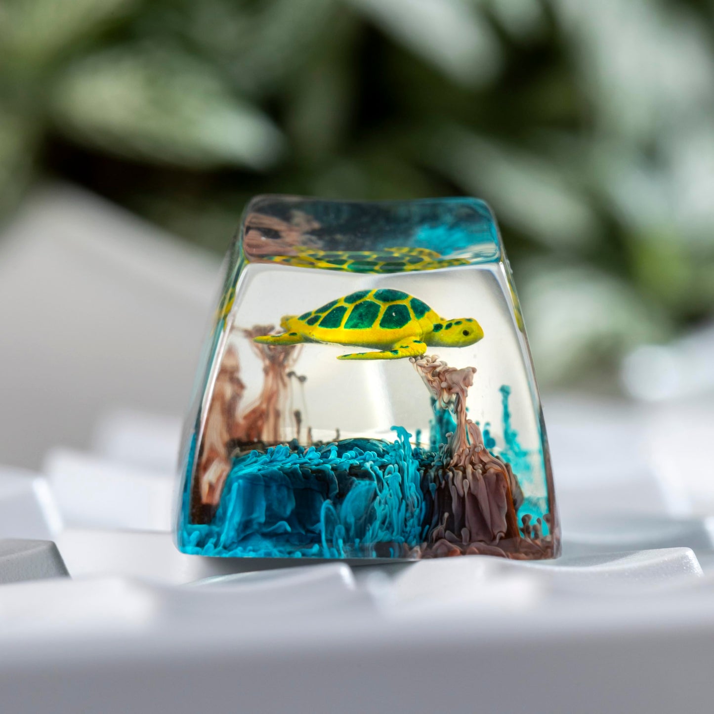 DATKEY Turtle Ocean Artisan Keycap Custom Turtle Sea Handmade Resin Keycap RGB Keyboard Cherry MX Mechanical Gaming Most Keyboard Gift for Man On Valentine Christmas