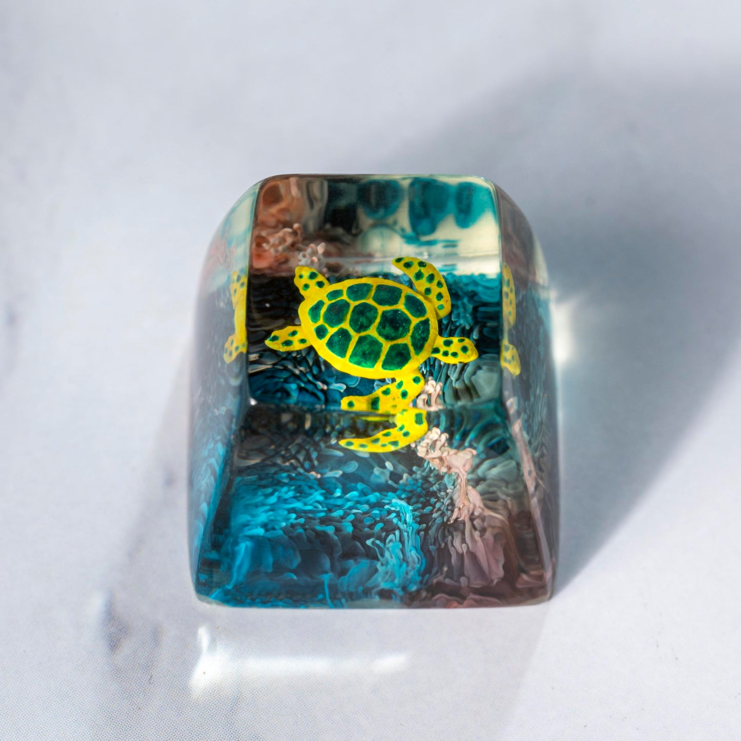 DATKEY Turtle Ocean Artisan Keycap Custom Turtle Sea Handmade Resin Keycap RGB Keyboard Cherry MX Mechanical Gaming Most Keyboard Gift for Man On Valentine Christmas