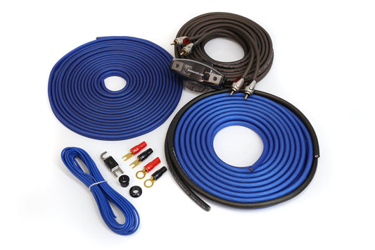 KnuKonceptz Kolossus OFC 8 Gauge Amp Installation Wiring Kit (Blue)