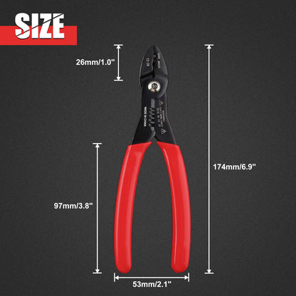 GOLD DEER 4 in 1 Wire Crimper Stripper 7 Inches Compact Wire Stripper Multi Purpose Electricians Pliers Professional Electrical Cable Stripping Crimping Tool 12-20 AWG Wire for Household Industrial