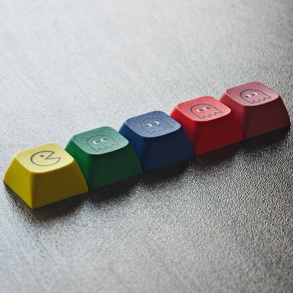 Mechkeeb ZDA Proifile Pacman Five Dye PAC PBT Key caps Custom Sublimation keycaps for MX Mechanical Gaming Keyboard (ZDA Pacman 5 Keys)