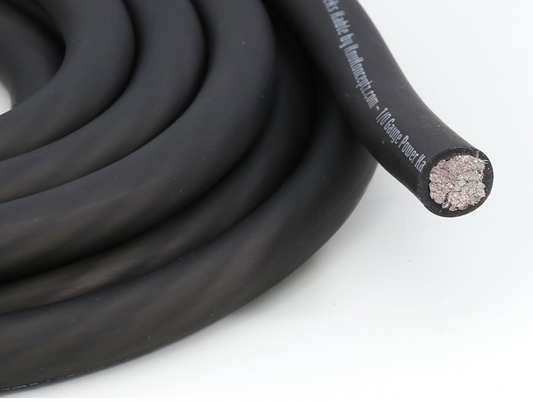 KnuKonceptz Kolossus Flex Kable OFC 0 Gauge Power Wire Copper Cable Black 1/0 AWG