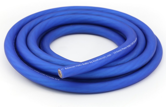 KnuKonceptz Kolossus Flex Kable OFC 0 Gauge Power Wire Copper Cable Blue 1/0 AWG